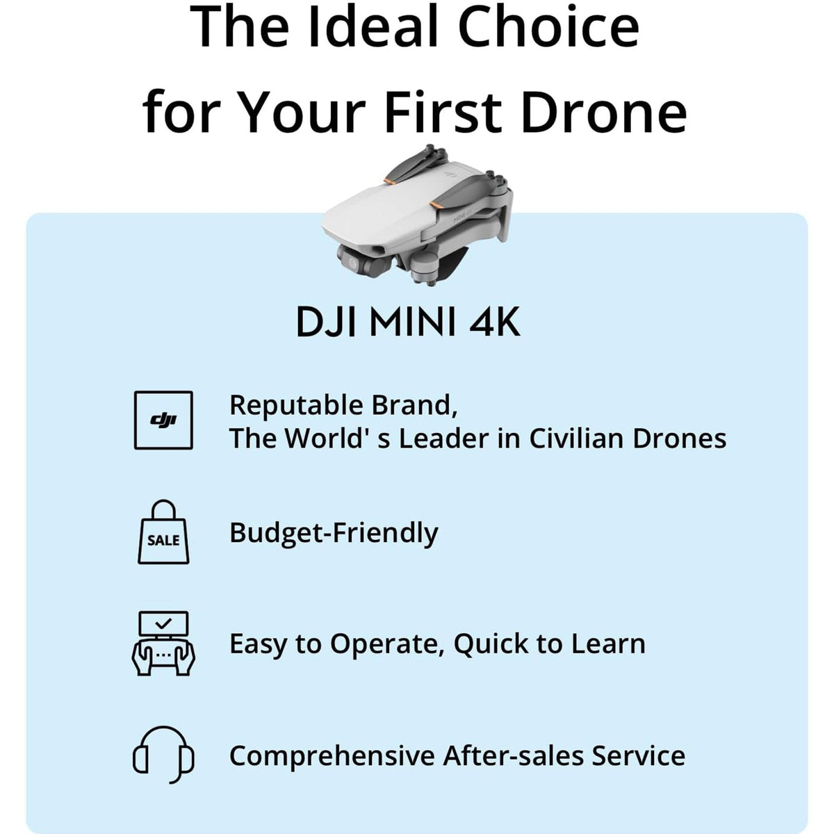 DJI Mini 4K Drone with 4K UHD Camera with 128GB MicroSDXC Memory Card and Drone Bag Bundle