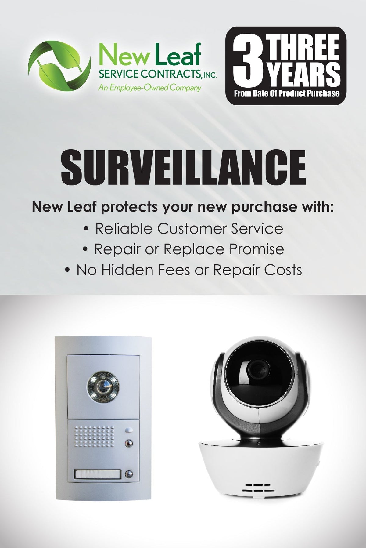 New Leaf 3-Year Surveillance Service Plan for Products Retailing Under $3,500