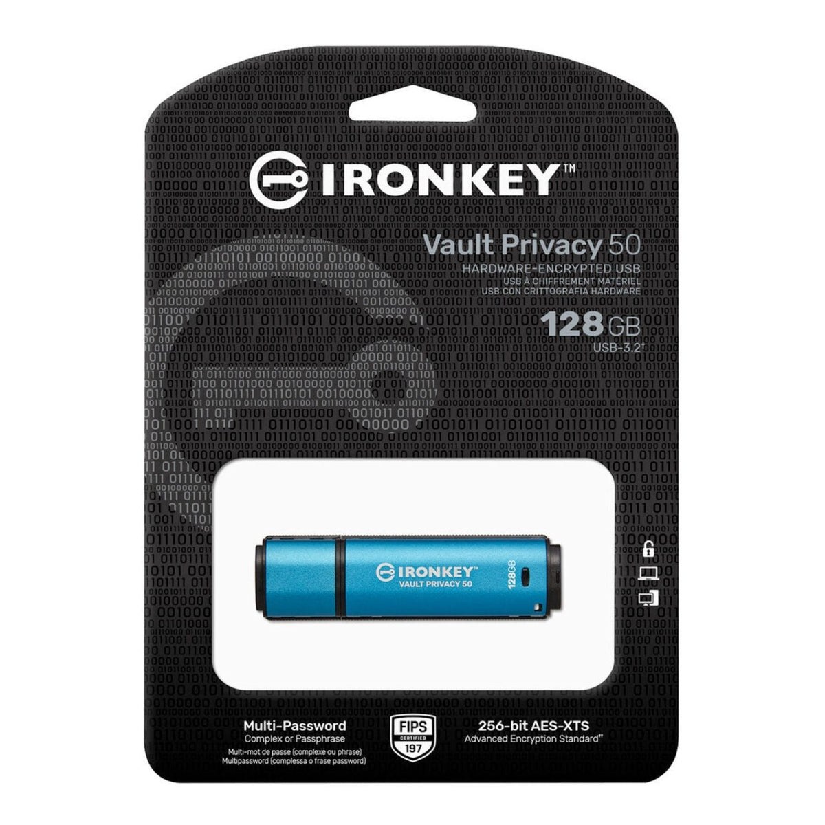 Kingston Ironkey Vault Privacy 50 Series 128GB USB-A 3.2 Gen 1 Flash Drive