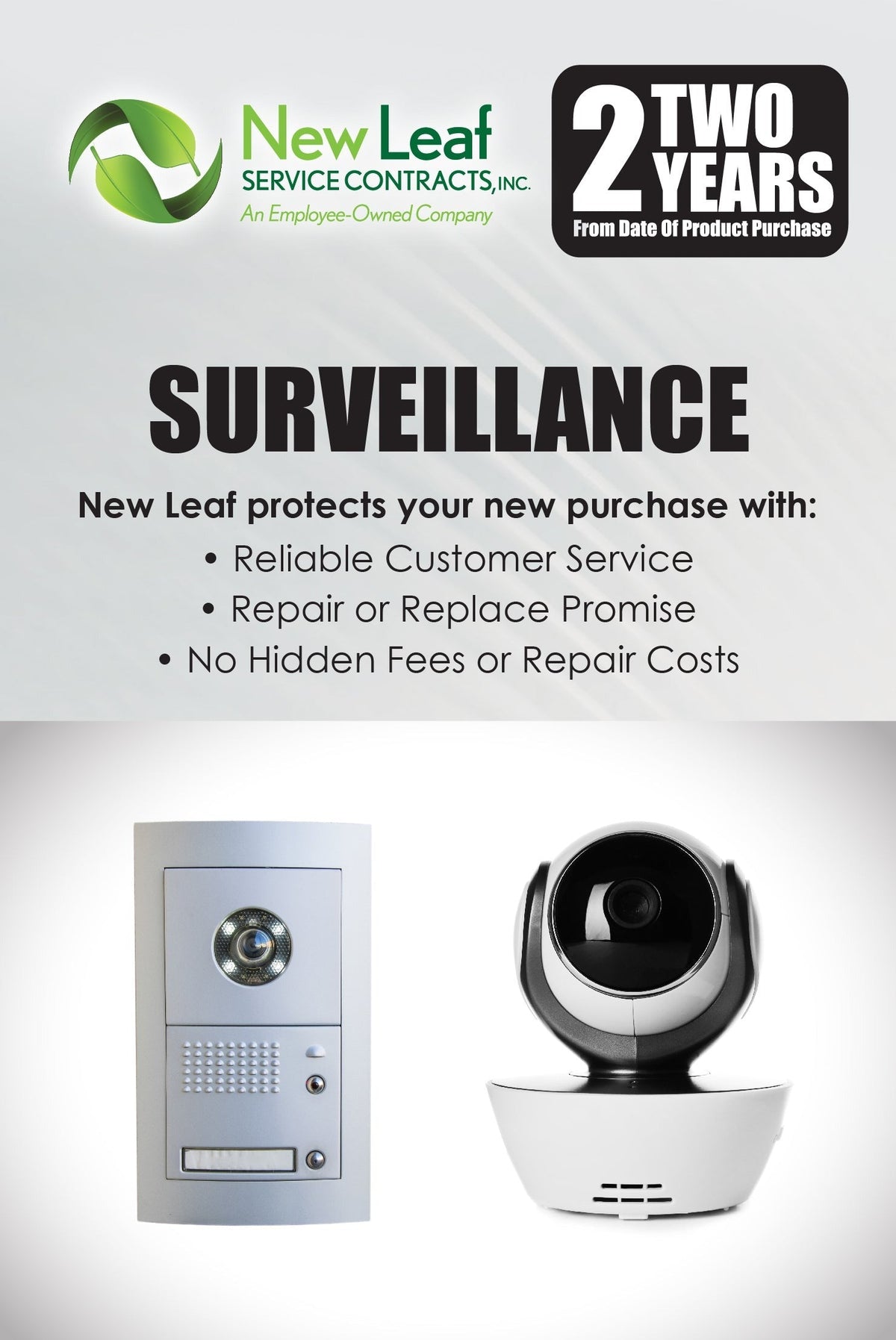 New Leaf 2-Year Surveillance Service Plan for Products Retailing Under $500
