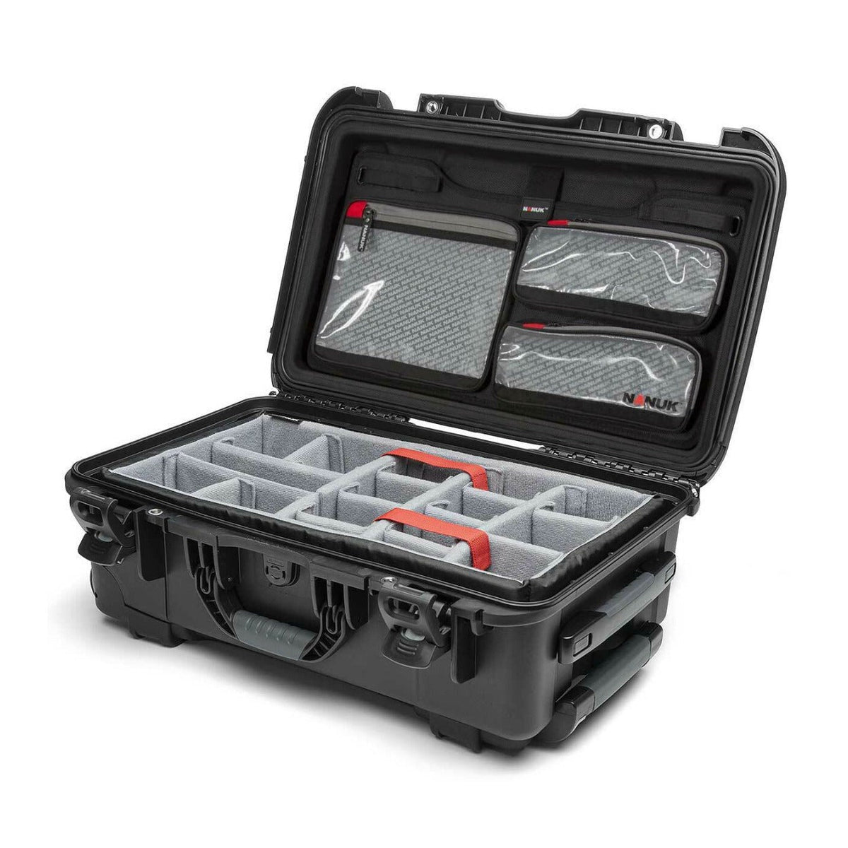 Nanuk 935 Waterproof Hard Case with Lid Organizer and Padded Divider with Wheels (Black)