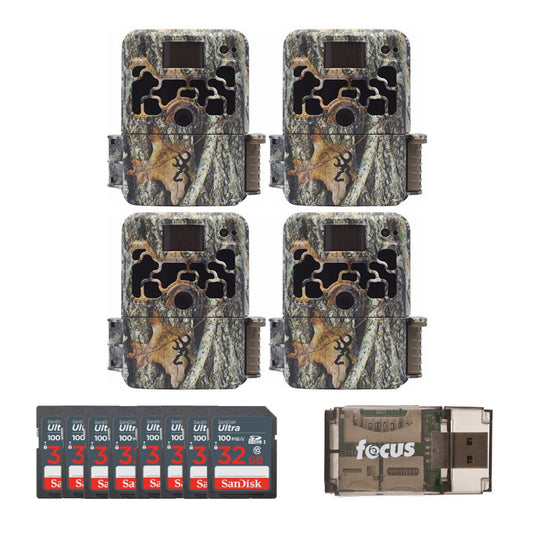 Browning Trail Cameras Dark Ops Extreme 16MP Game Camera (4-Pack) with 16GB SD Cards and Card Reader