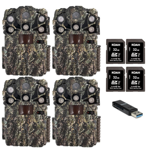 Browning Recon Force Elite Ultra Non-Cellular Trail Camera (4 Pack) Bundle