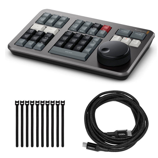 Blackmagic Design DaVinci Resolve Speed Editor with Cable and Focus Camera Ties (10-Pack) Bundle