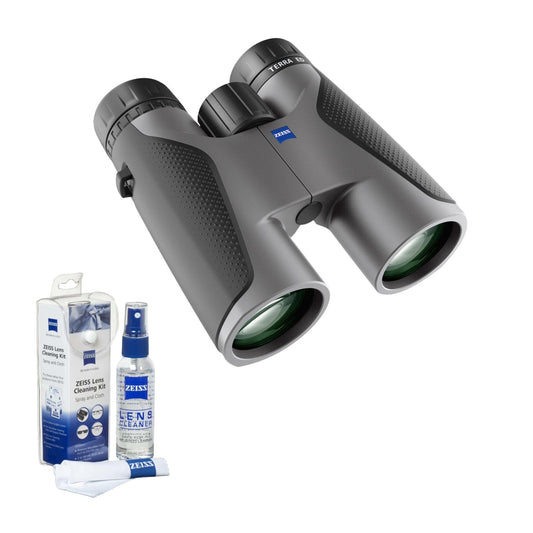 Zeiss Terra ED 10x42 Binoculars (Gray) Bundle with Lens Care Kit