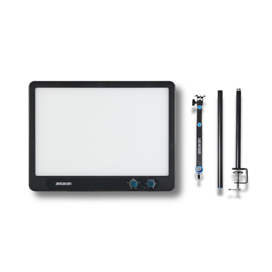 Amaran Verge Edge-Lit Flicker-Free LED Panel Light (Charcoal, US) Bundle
