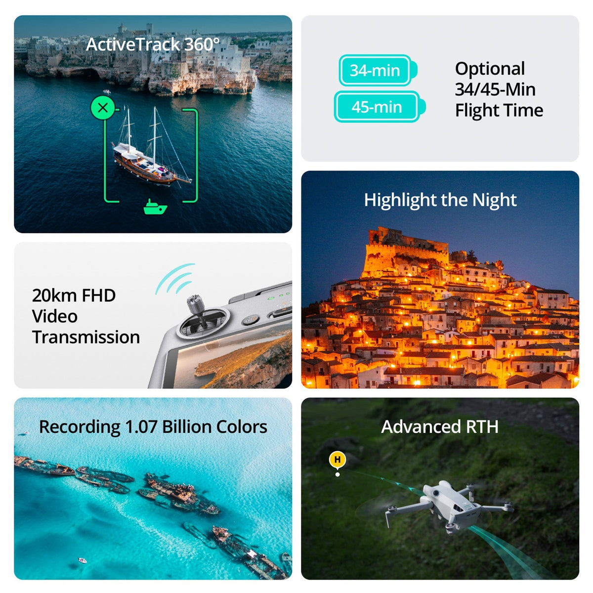 DJI Mini 4 Pro Drone with 128GB Card, Strap and Case- Lightweight and Foldable Mini Camera Drone
