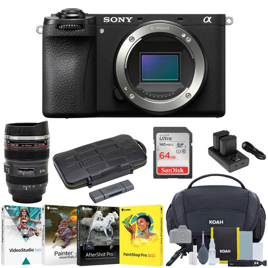 Sony Alpha 6700 APS-C Interchangeable Lens Hybrid Camera Body with Mug, SD Card and Essentials Kit