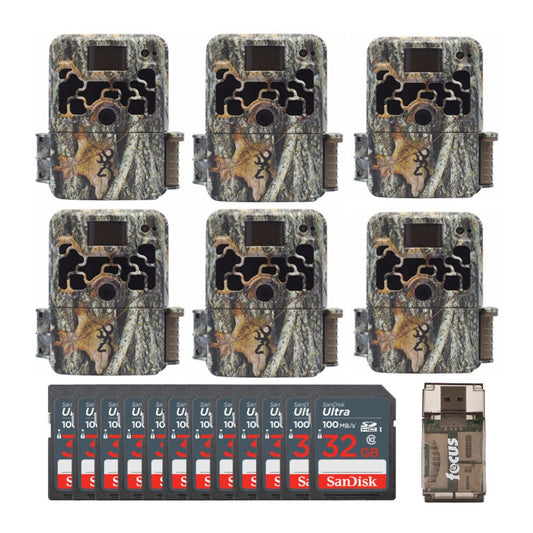 Browning Trail Cameras Dark Ops Extreme 16MP Game Camera (6-Pack) with 12 32GB Card and Card Reader