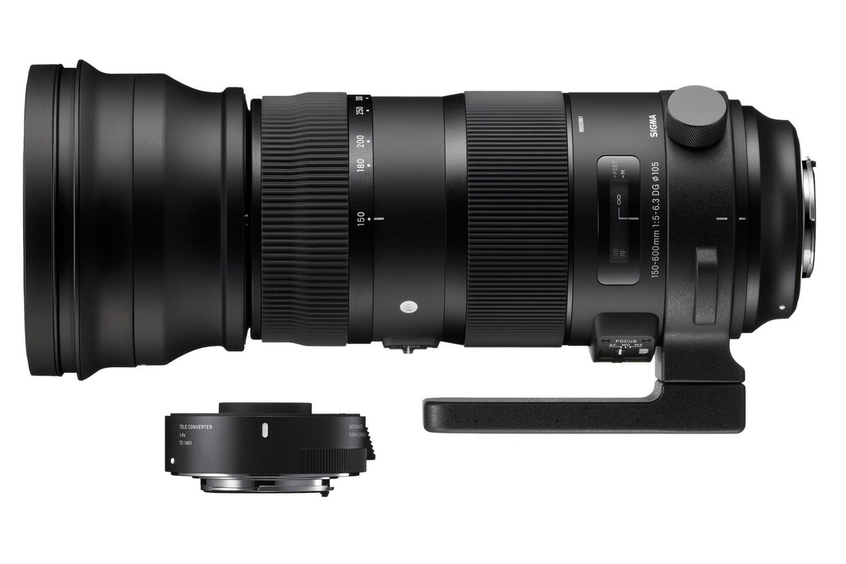 Sigma 150-600mm f/5-6.3 DG OS HSM Sport Lens with Teleconverter TC-1401 for Nikon F