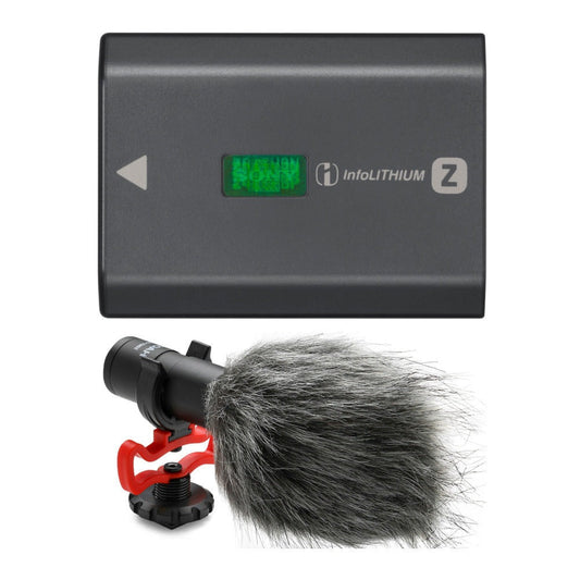 Sony NPFZ100 Z-series Rechargeable Battery Pack and Koah Simah Condenser Mic Bundle