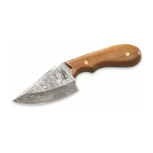 BNB Knives Wild Skinner with Damascus Steel Blade and Leather Sheath