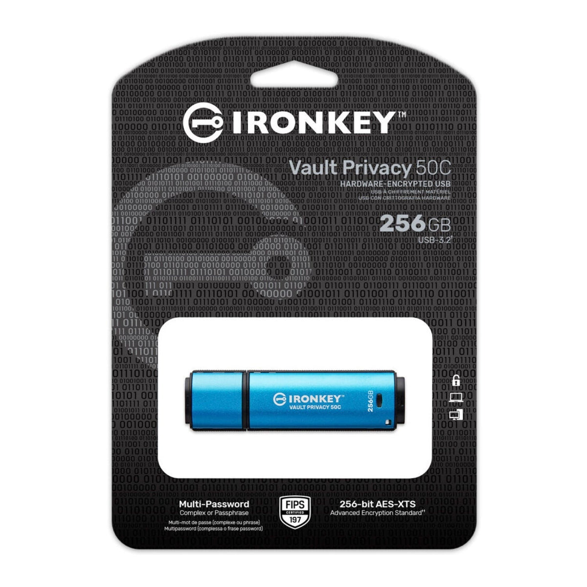 Kingston IronKey Vault Privacy 50 Series 256GB USB-C Flash Drive