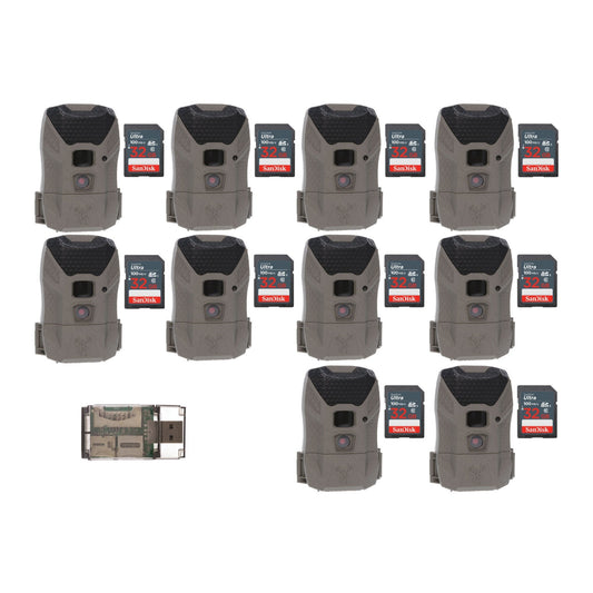 Wildgame Innovations Wraith 2.0 Trail Camera (10-Pack) with 10 x 32GB Ultra SDHC Memory Card Bundle