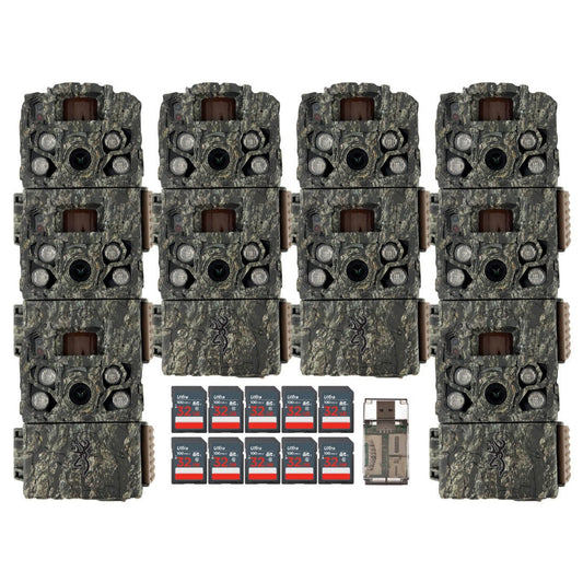 Browning Trail Cameras Strike Force FHDR (10-Pack) with 10 x 32GB Memory Card and Card Reader Bundle