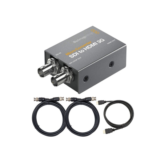 Blackmagic Design Micro Converter SDI to HDMI 3G with 12-Feet High-Speed HDMI Cable Bundle