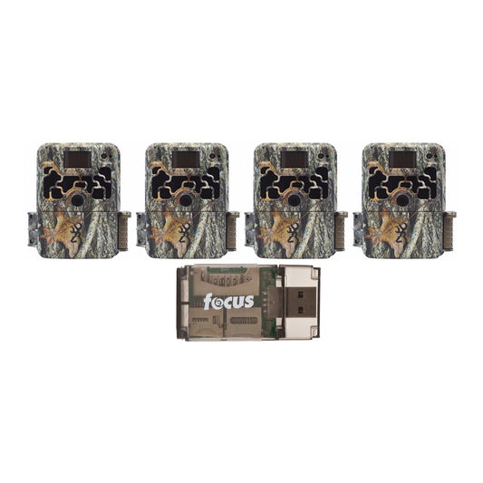 Browning Trail Cameras Dark Ops Extreme 16MP Game Camera (4-Pack) with Focus USB 2.0 Card Reader