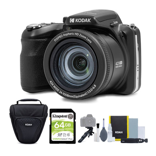 Kodak PIXPRO AZ425 Astro 20MP Camera 42X Zoom (Black) with Accessory Kit Bundle