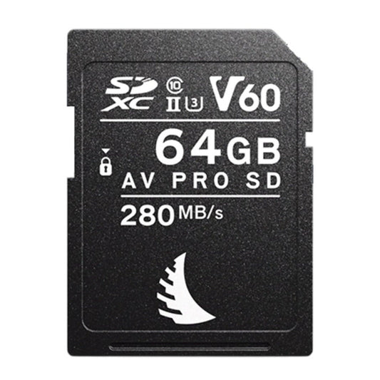 Angelbird AV Pro SD V60 SDXC UHS-II Memory Card with Stable Stream Technology (64GB, Black)