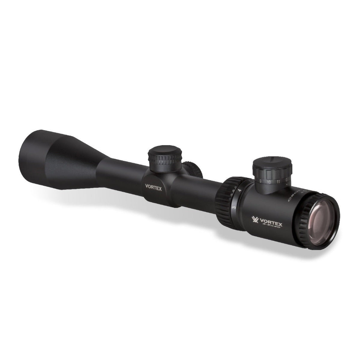 Vortex Crossfire II 3-9x40 Riflescope (V-Brite MOA Reticle) (Black) with 1-inch Scope Rings and Hat