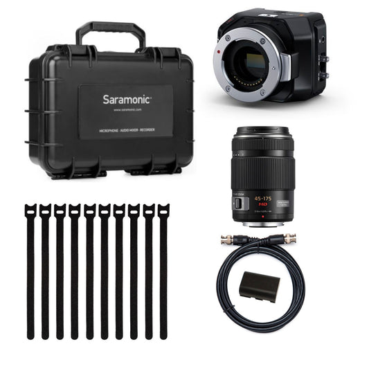 Blackmagic Design Micro Studio Camera 4K G2, Lens, Case, Cables and Fastening Cable Ties Bundle
