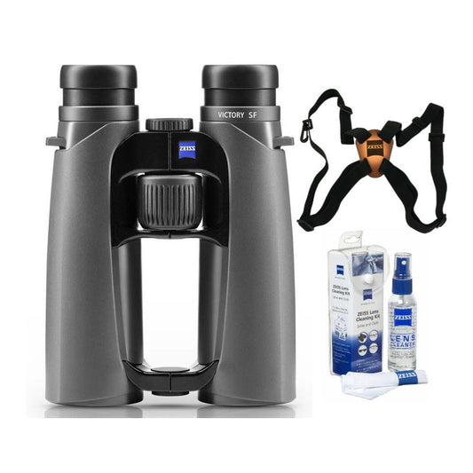 Zeiss 8x42 Victory SF Binoculars (Black) with Zeiss Harness and Cleaning Kit