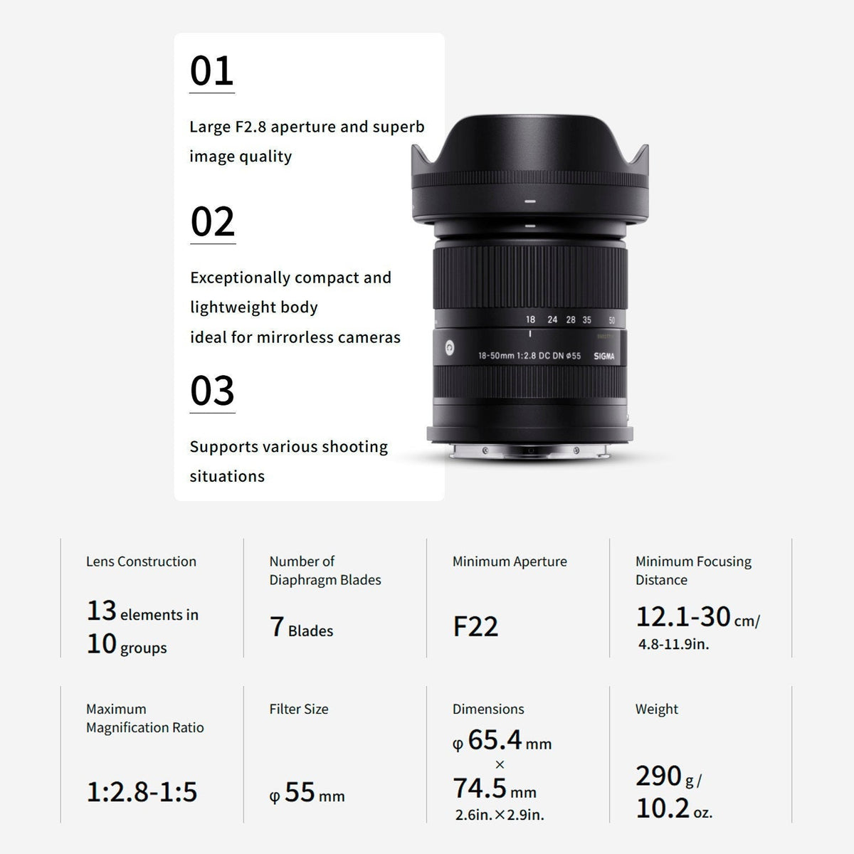 Sigma F2.8 DC DN Canon RF Mount Contemporary Lens with Weatherproof Hard Case Bundle