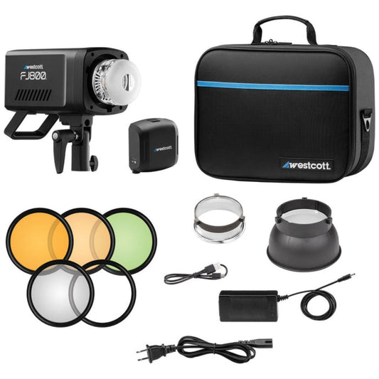 Westcott FJ800 800W Compact Touchscreen Strobe with FJ Pro AC, DC Battery Bundle