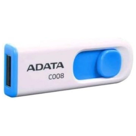 ADATA C008 32GB USB 2.0 Retractable Capless Flash Drive with 60 Mbps Read Speed (White)