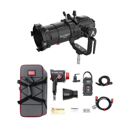 Aputure STORM 400x LED Monolight (Gold Mount) Bundle with Spotlight Max Kit
