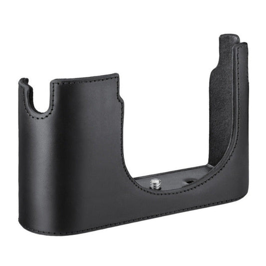 Leica Vegetable-Tanned Leather Half-Case for Q3 Camera with Additional Compartment (Black)