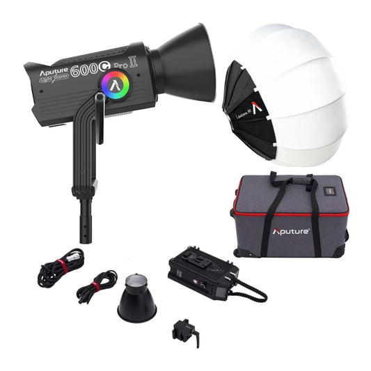 Aputure LS 600C Pro II RGB LED 46 Preset Effects Monolight (A-Mount) with Aputure Lantern 90 Bundle