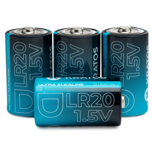 Kratos Power High-Performance Ultra Alkaline D Cell Batteries (4-Pack)