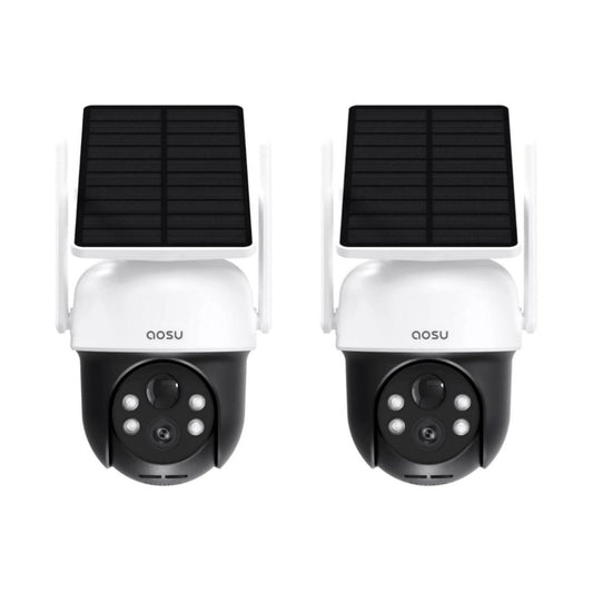 AOSU SolarCam D1 Classic 2K Wireless Camera Black and White Camera (2 Pack)